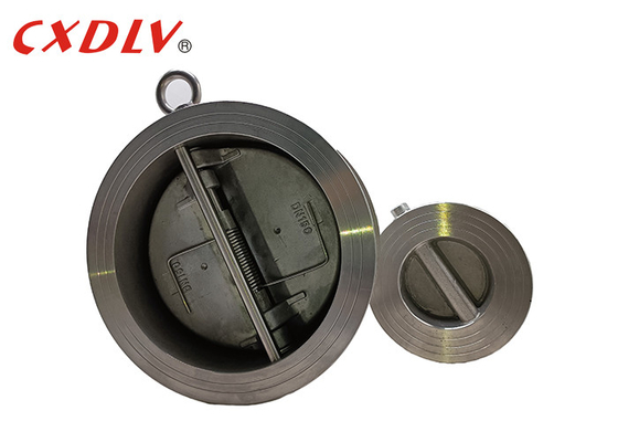 H77X-150LB ওয়েফার ডুয়াল প্লেট চেক ভালভ স্টেইনলেস স্টীল নরম আসন EPDM মেটাল DIN PN16
