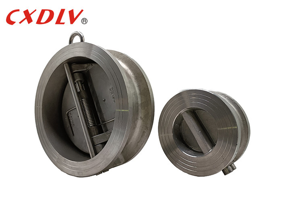 H77X-150LB ওয়েফার ডুয়াল প্লেট চেক ভালভ স্টেইনলেস স্টীল নরম আসন EPDM মেটাল DIN PN16