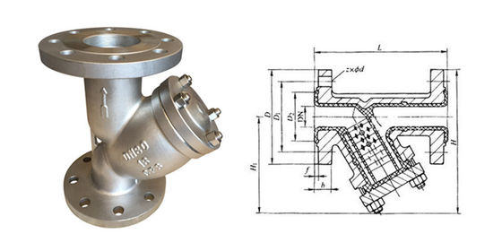 স্টেইনলেস স্টীল Y-strainer flanged শেষ CF8/CF8M DN 100 ফ্ল্যাঞ্জ সংযোগ