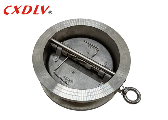 DN150 EPDM আসন ওয়েফার টাইপ চেক ভালভ ডুয়াল প্লেট পাইপ ডাবল ডিস্ক দরজা