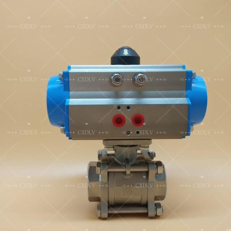 বৈদ্যুতিক/ বায়ুসংক্রান্ত স্টেইনলেস স্টিল থ্রেডেড বল ভালভ - NPT সংযোগ ২ পিস পথ বল ভালভ