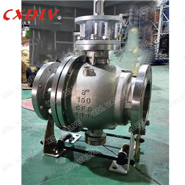 8"Flanged Trunnion Ball Valve ANSI150LB With Worm Gear,Side Entry