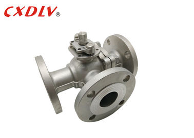 3Way Ball Valve T টাইপ স্টেইনলেস স্টীল DN25 DN50 DN65 DN100 বায়ুসংক্রান্ত বৈদ্যুতিক