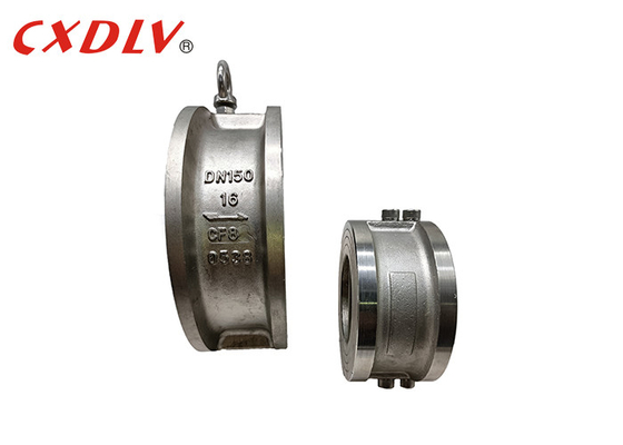 H77X-150LB ওয়েফার ডুয়াল প্লেট চেক ভালভ স্টেইনলেস স্টীল নরম আসন EPDM মেটাল DIN PN16