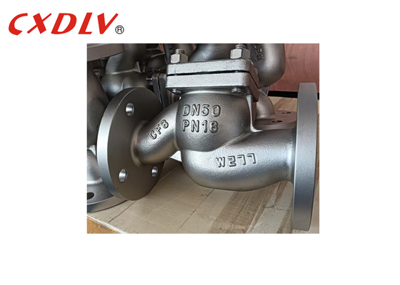 DIN লিফট চেক ভালভ স্টেইনলেস স্টীল DN50 PN16 ফ্ল্যাঞ্জড শেষ প্রকার